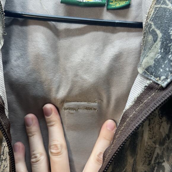 Cabela's Jacket Mens XL Camo Mossy Oak Hooded Vintage Field Coat Zip Whitetail - Picture 6 of 10